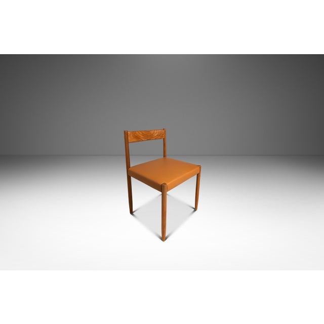 Poul Volther Set of Four (4) Restored Mid-Century Danish Modern Dining Chairs in Teak & Leather Attributed to Poul M. Volther for Frem Røjle, Demark, C. 1960's For Sale - Image 4 of 18