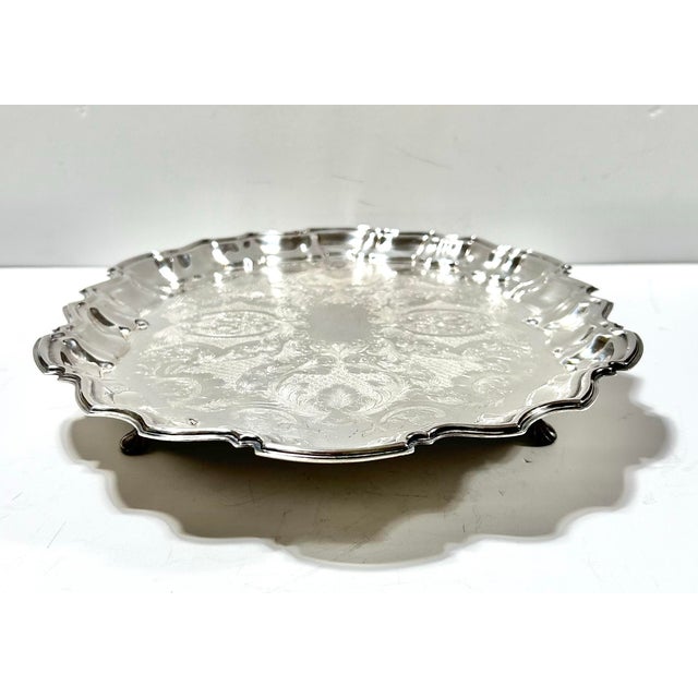 Antique Raimond Silverplate Engraved Gallery Tray, 1920s-1930s For Sale - Image 4 of 12