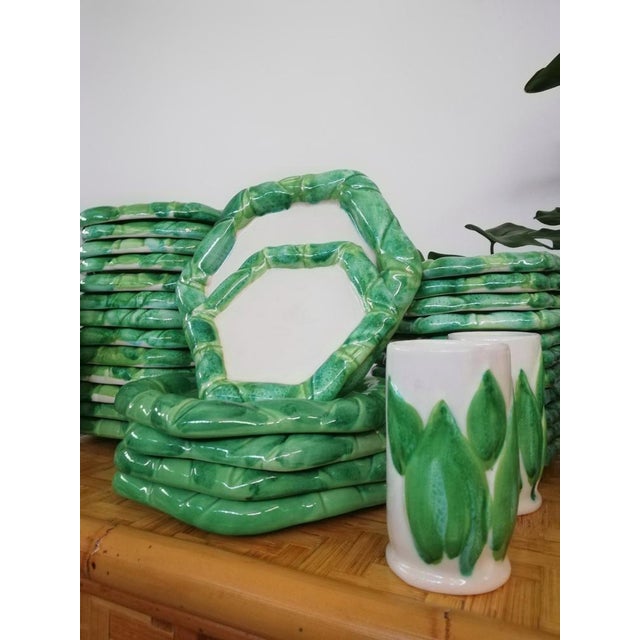 Italian Service of Tropical Design Dishes and Glasses by Colin Morrow for Arpex, 1970s, Set of 31 For Sale - Image 4 of 18