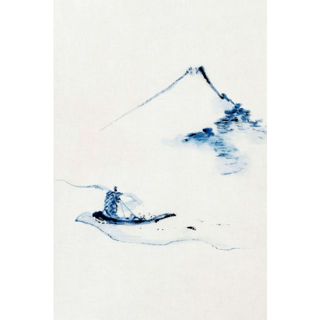 Hokusai's Mount Fuji and Boat, Vintage Japanese Art Print, 40" X 60" For Sale