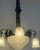 Antique French Art Nouveau Wrought Iron and Glass 4-Light Chandelier, 1930s For Sale - Image 10 of 14