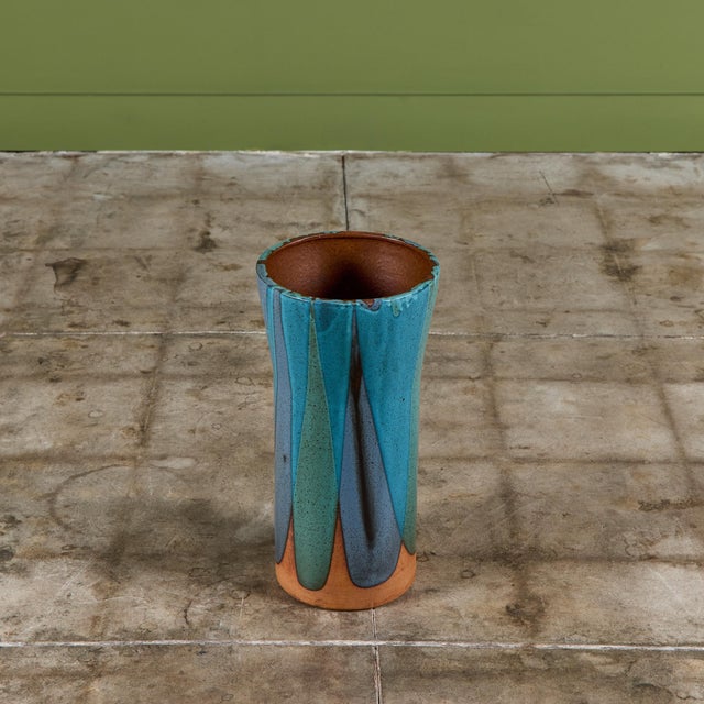 David Cressey Pro/Artisan Blue Flame-Glaze Sand Urn for Architectural Pottery For Sale - Image 12 of 12