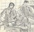 1907 drawing of figures in traditional Japanese outfits. Some sketches from this sketchbook are dated 1907 and/or signed...