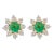 18k Gold Certified Green Emerald Solitaire Diamond Studs for Her- 2 Pieces For Sale