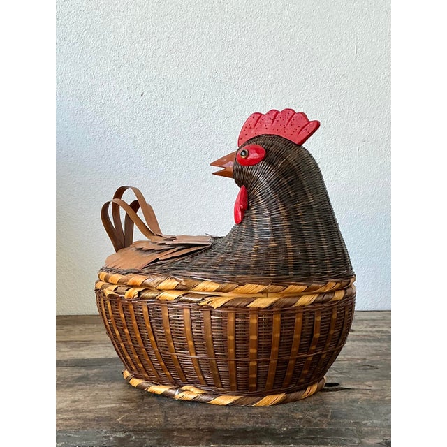 Late 20th Century Vintage Shanghai Weave Chicken Basket For Sale - Image 5 of 12