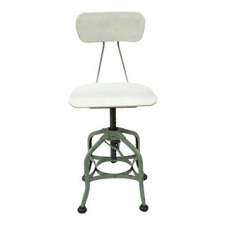 Vintage Metal Toledo Adjustable Drafting Stool For Sale