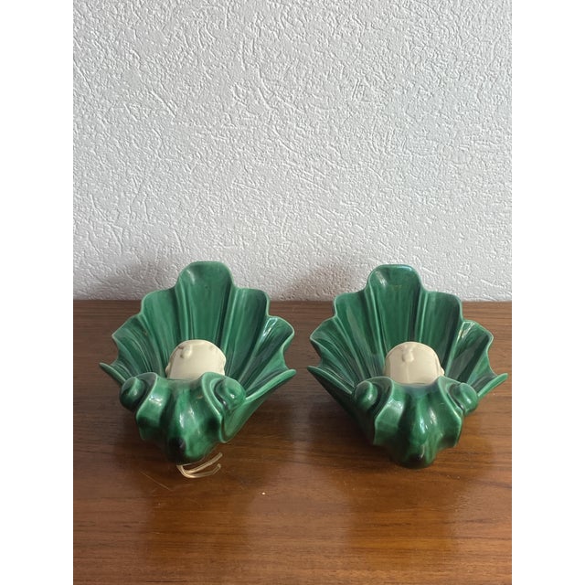 Ceramic Seashell Wall Sconces, 1950s, Set of 2 For Sale - Image 16 of 18