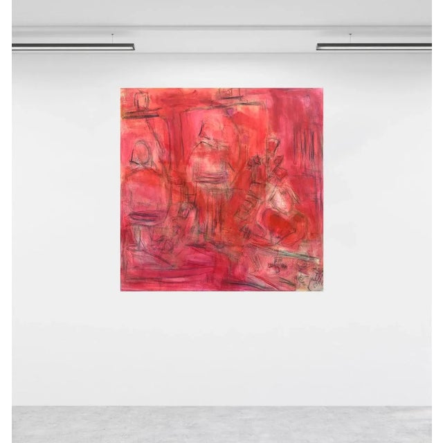 2020s "In the Studio" by Trixie Pitts Semi-Abstract, Minimalist Expressionist Oil Painting For Sale - Image 5 of 12