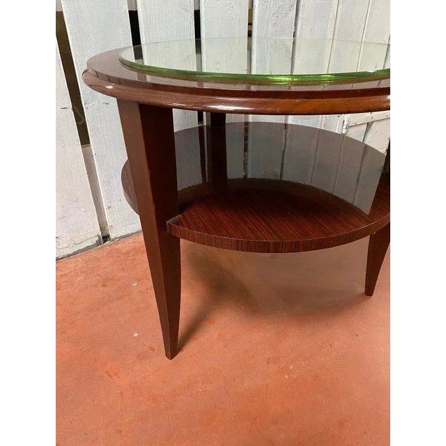 Art Deco Mahogany Pedestal Table with Mirrored Top For Sale - Image 3 of 10