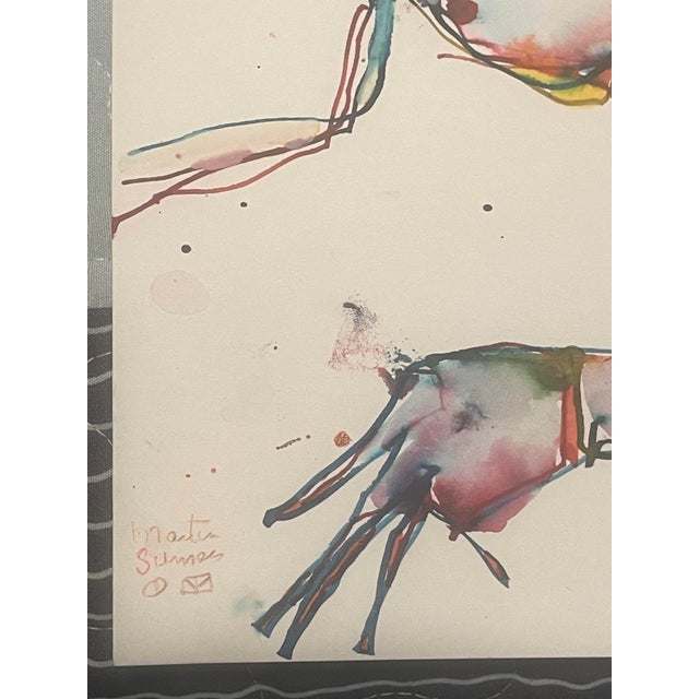 2000 - 2009 Original Martin Sumers Abstract Expressionist Watercolor Painting For Sale - Image 5 of 6