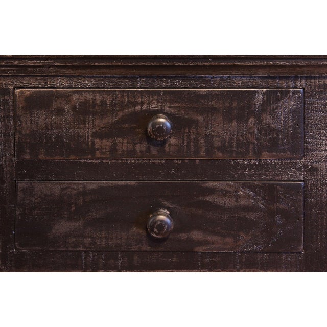 Wood Greenview Charcoal 6 Drawer Console Table For Sale - Image 7 of 7