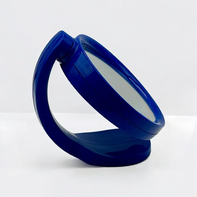 Space Age Rotating Vanity Mirror in Blue, 1970s For Sale - Image 6 of 11