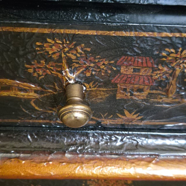 Unique Maitland-Smith Textured Chinoiserie Secretary Slant Front Mirrored Doors Stunning For Sale - Image 18 of 18