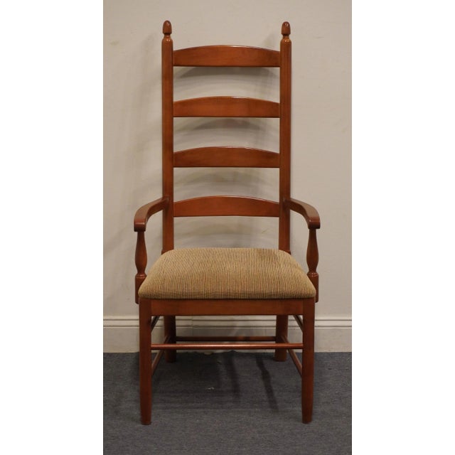 Set of 2 Thomasville Solitaire Collection Early American Style Ladderback Dining Arm Chairs 23221-812 For Sale In Kansas City - Image 6 of 13