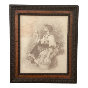 Vintage Lithograph Print “The Orange Vendor“ by Pierre-Auguste Renoir