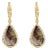 Golden Brown Black Sapphire Pear Drop Shape Sapphire Diamond Halo Gold Earrings, A Pair For Sale