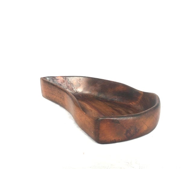 Contemporary 1950s Organic Modern Hand Carved Wooden Bowl For Sale - Image 3 of 11