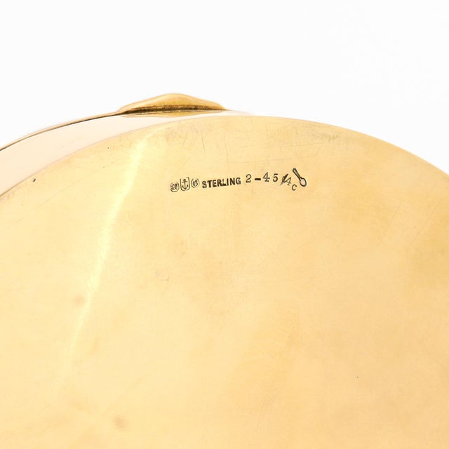 Antique Gorham Art Deco Gilt Sterling Silver Half Round Dresser or Jewelry Box For Sale - Image 15 of 15