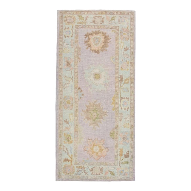 Modern Turkish Oushak Rug 3'2'' x 6'4" For Sale