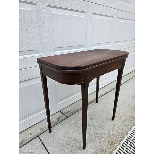 Imperial Furniture, Grand Rapids Georgian Square Mahogany Flip Top Console Game Table For Sale - Image 4 of 16