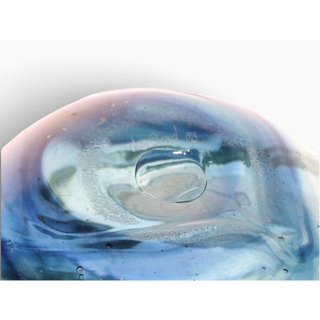 Large Organic Modern Art Glass Bowl by Josh Simpson C 1973 For Sale - Image 16 of 18