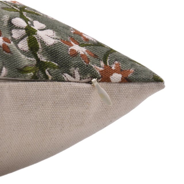 Art Deco Fabdivine Indian Block Print Cushion Cover 14x14 Inch Duck Canvas-Mahalaxmi For Sale - Image 3 of 5