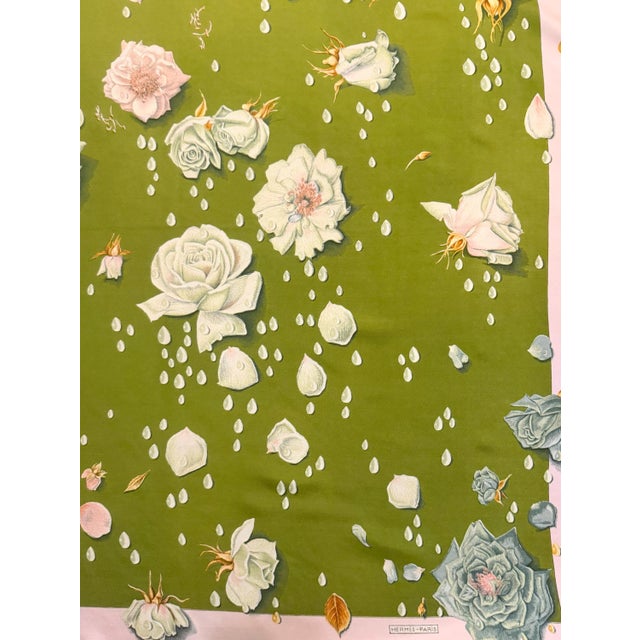HERMÈS la ROSÉE Silk Scarf designed by Anne Gavarni 1960 For Sale - Image 12 of 13
