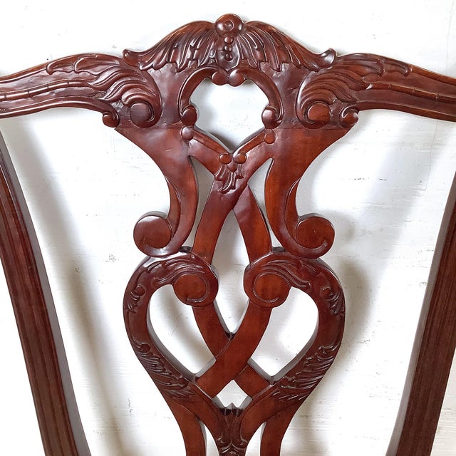 Set of Six Chippendale Style Mahogany Dining Chairs, Carved Splat Backs, Ball-and-Claw Feet For Sale - Image 9 of 12