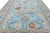 10x14 Modern Oushak Style Hand-Knotted Wool Area Rug in Sky Blue With Terracotta For Sale - Image 10 of 12