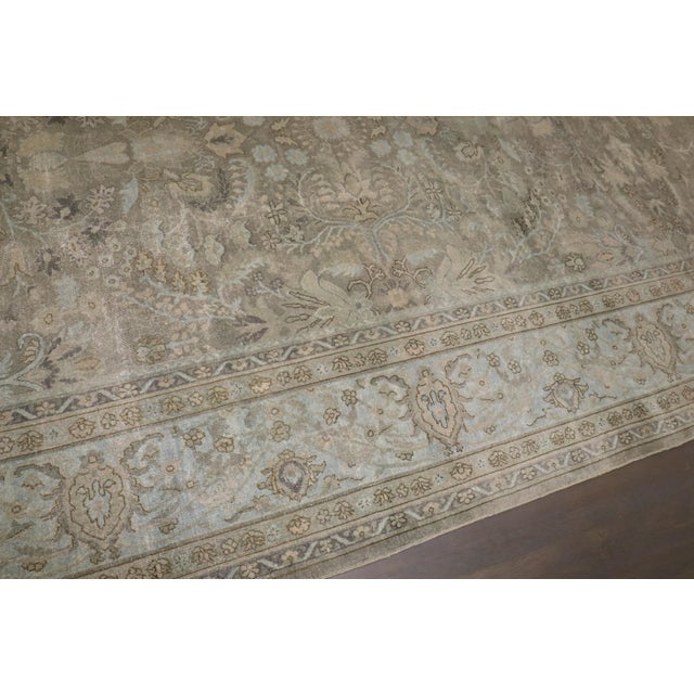 Large Indian Gray Green Antique Rug - 12' x 21'3" For Sale - Image 4 of 16