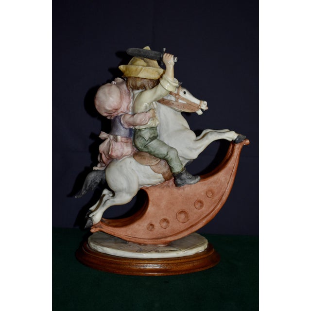 Giuseppe Armani Rocking Horse Florence Figurine Riding Boy Girl Vintage Italy For Sale - Image 12 of 17
