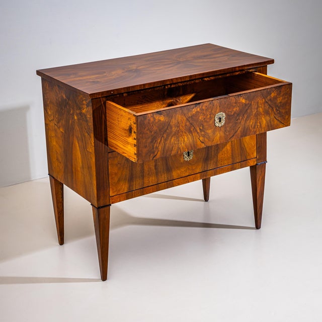 Brown Biedermeier Chest of Drawers in Walnut, Circa 1820 For Sale - Image 8 of 10