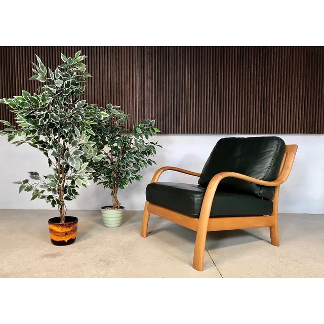 Komfort Bentwood & Leather Lounge Chair from Komfort For Sale - Image 4 of 18