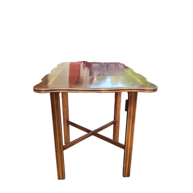Chocolate Early 20th Century Edwardian Rosewood Inlaid Side Table by Lane Furniture For Sale - Image 8 of 11