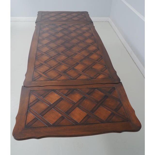 Brown French Style Carved Base Dining Room Table For Sale - Image 8 of 12