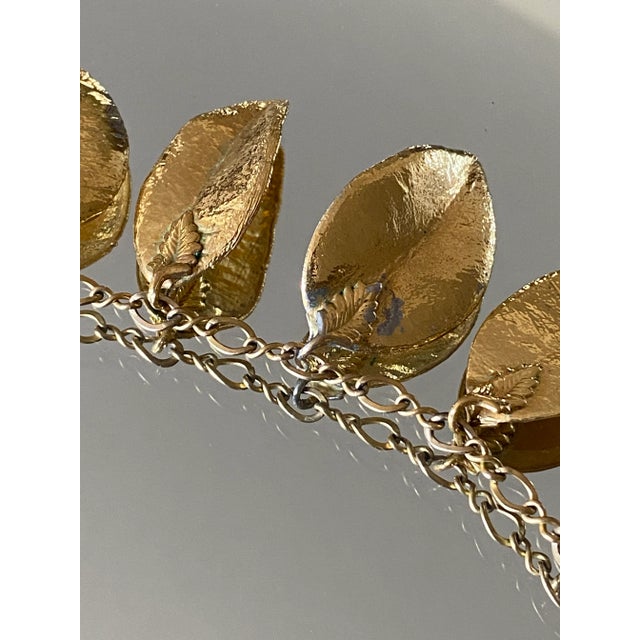Regal Golden "22 Oak Leaves" Necklace For Sale - Image 12 of 12
