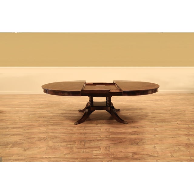 72-Inch Mahogany Pedestal Table With Self-Storing Leaf Opens to a 72 X 100 Inch Oval, an Ap Exclusive by AntiquePurveyor. For Sale - Image 9 of 18