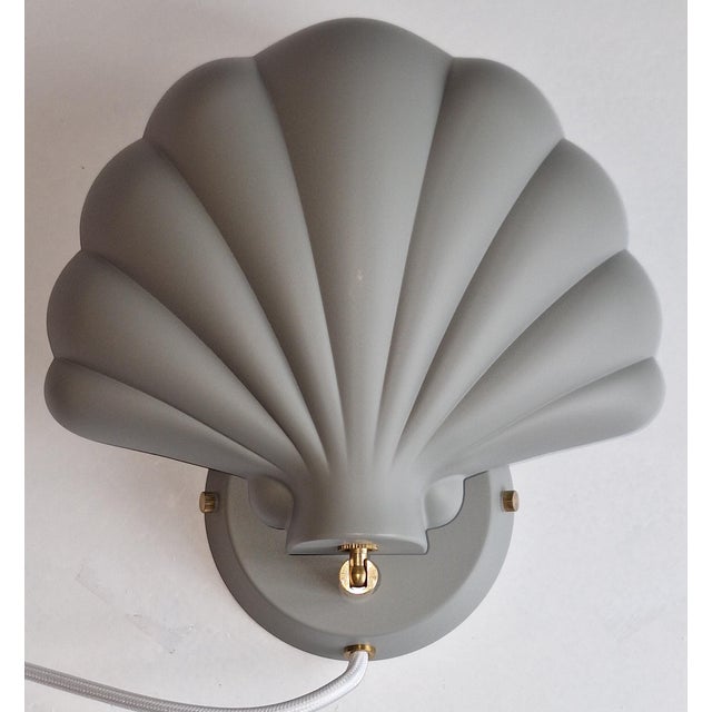Vintage Glare-Free Wall Lamp in Grey Lacquered Metal with Brass Brackets, 2010s, in Very Good conditions. Designed from...