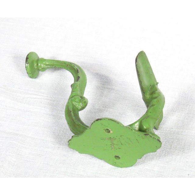 Industrial Antique Green Painted Wall Hook For Sale - Image 3 of 4