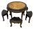 Vintage Asian Carved Ornate Tea/Coffee Table With 5 Nesting Stools For Sale