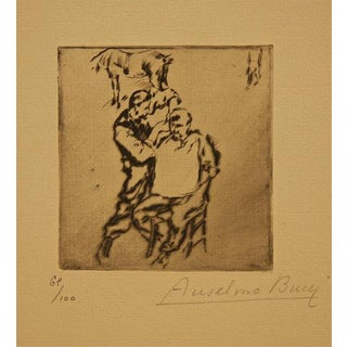 Anselmo Bucci, The Hairdresser Edition of 100, 1917, Etching For Sale