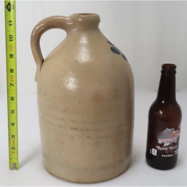 Antique Late 19th Century American Blue Decorated Stoneware 1 Gallon Liquor Jug For Sale - Image 11 of 13
