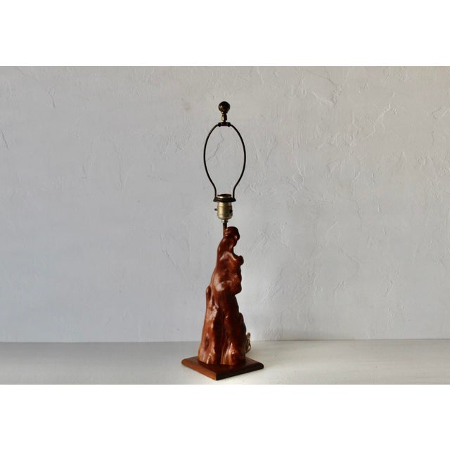Mid-Century Modern Cypress Knee Burl Wood Table Lamp For Sale - Image 10 of 18
