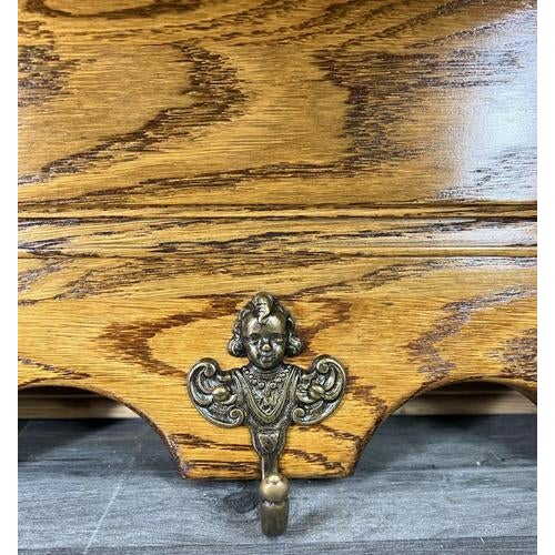 French Style Coat Rack in Oak with Hooks For Sale - Image 3 of 8