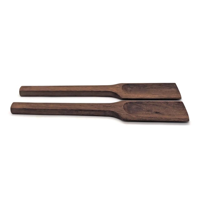 Mid-Century Modern 1960s Dansk Teak Wood "Oar" Salad Serving Utensils, a Pair For Sale - Image 3 of 11