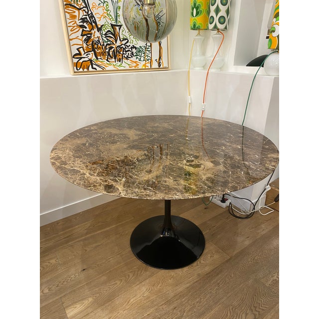 Emperor Marble Tulip Table by Eero Saarinen for Knoll International, 1980s For Sale - Image 6 of 9