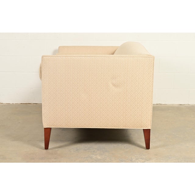 Barbara Barry for Baker Furniture Modern Regency Upholstered Camelback Sofa For Sale - Image 10 of 12