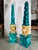 Pair of Grand Tour Faux Malachite Hand Painted & Gilded Obelisks of Minerva For Sale - Image 4 of 13