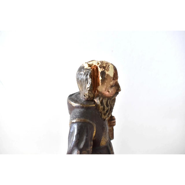 Wood 19th-Century Antique Spanish Colonial St Peter Santos For Sale - Image 7 of 13