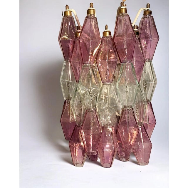 Pink and Clear Poliedri Sconces by Carlo Scarpa for Venini, 1980s, Set of 2 For Sale - Image 10 of 13